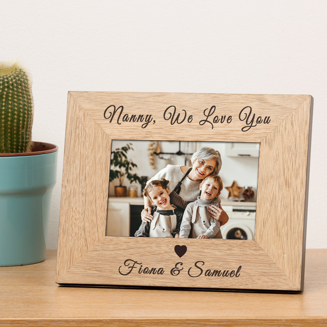 Personalised I/We Love You Wooden Photo Frame 6x4