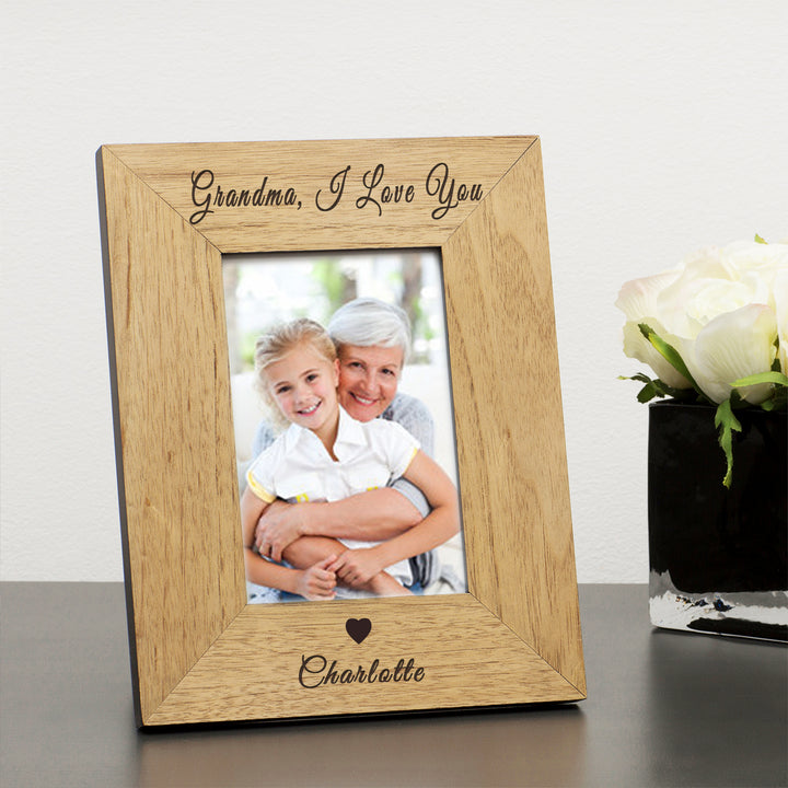 Personalised I/We Love You Wooden Photo Frame 6x4