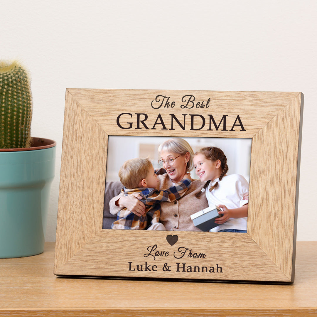 Personalised The Best Oak Veneer Photo Frame 6x4