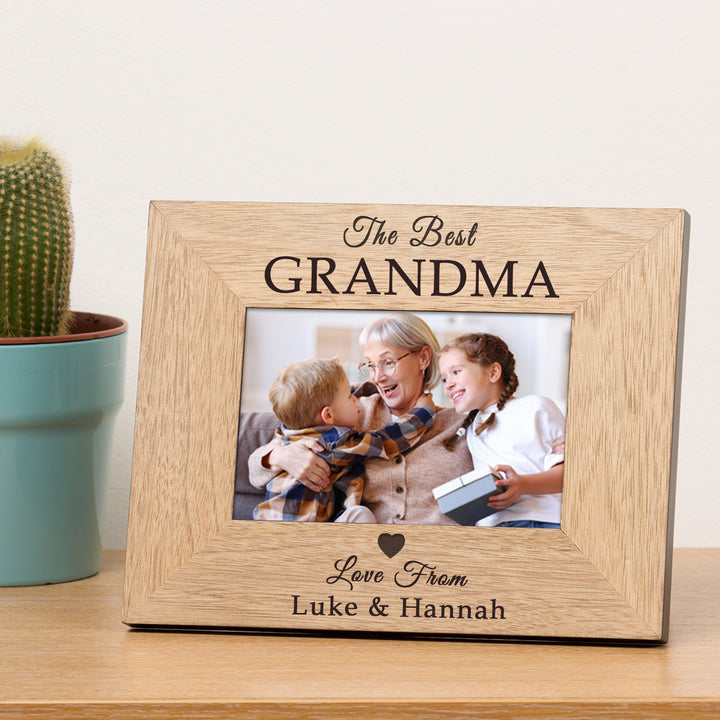 Personalised The Best Oak Veneer Photo Frame 6x4