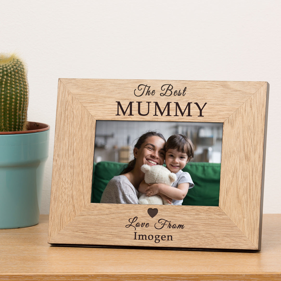 Personalised The Best Oak Veneer Photo Frame 6x4