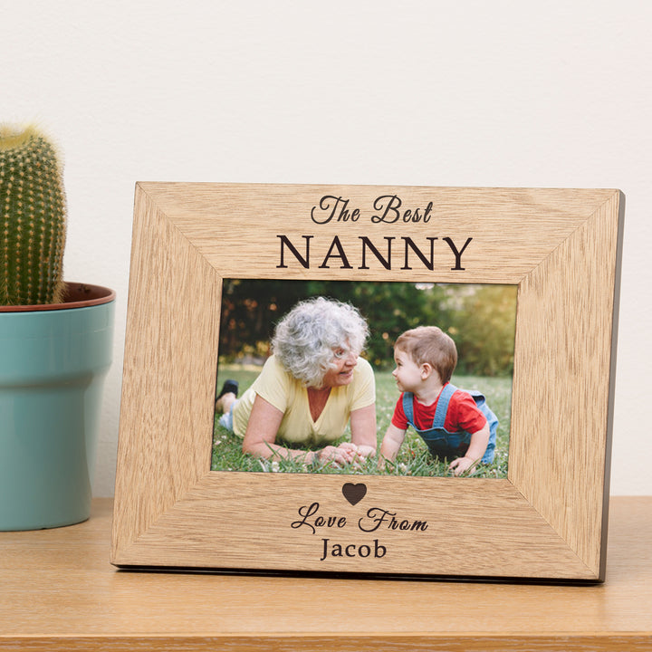 Personalised The Best Oak Veneer Photo Frame 6x4