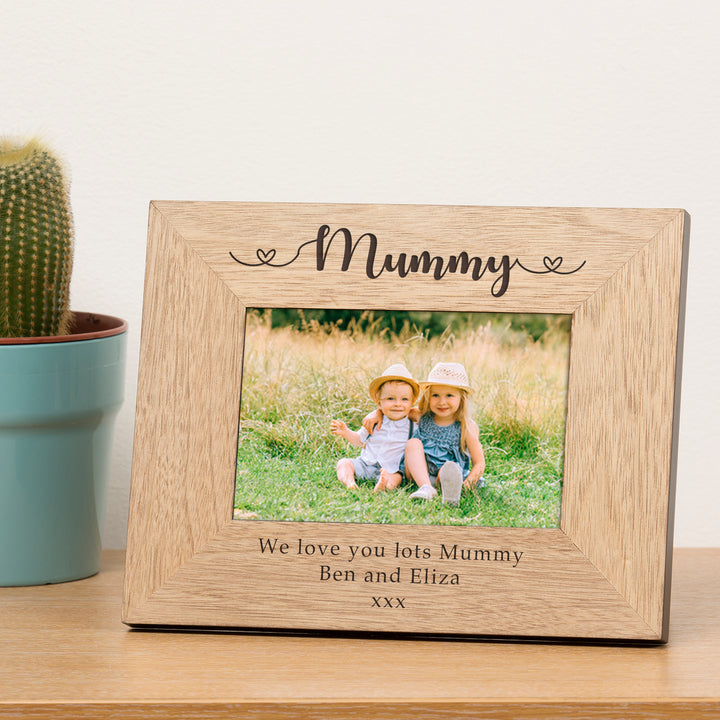 Personalised Mummy Oak Veneer Photo Frame 6x4