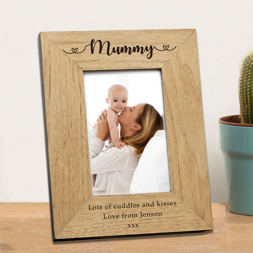 Personalised Mummy Oak Veneer Photo Frame 6x4