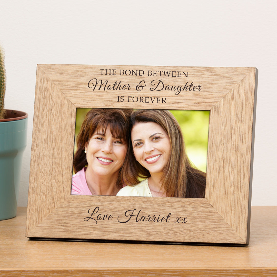 Personalised Mother and Daughter Bond Oak Photo Frame 7x5