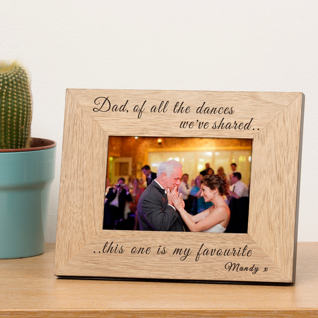 Personalised Dance Quote Oak Photo Frame 7x5