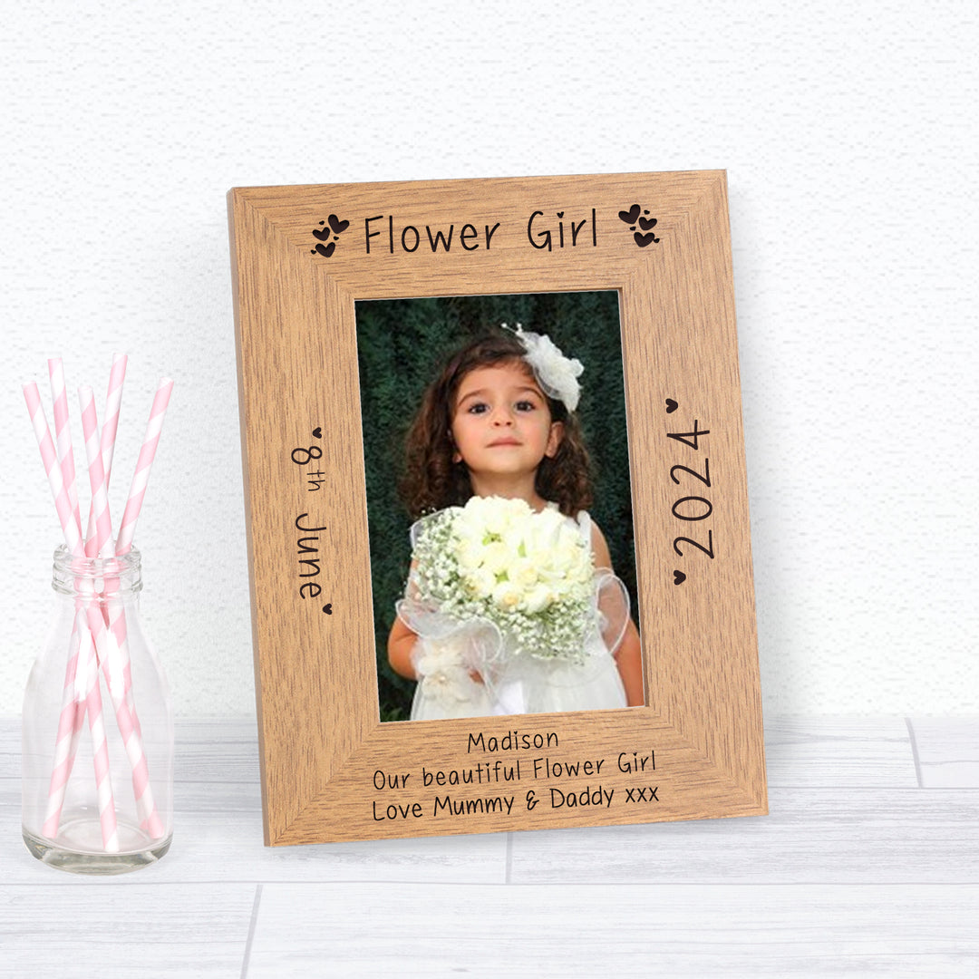 Personalised Wedding Party Role Wooden Photo Frame 7x5