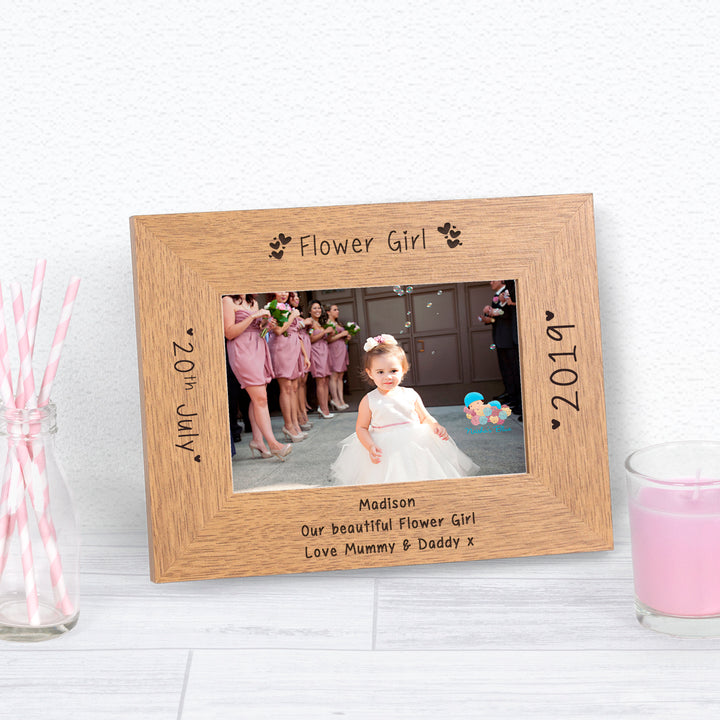 Personalised Wedding Party Role Oak Finish Photo Frame 6x4