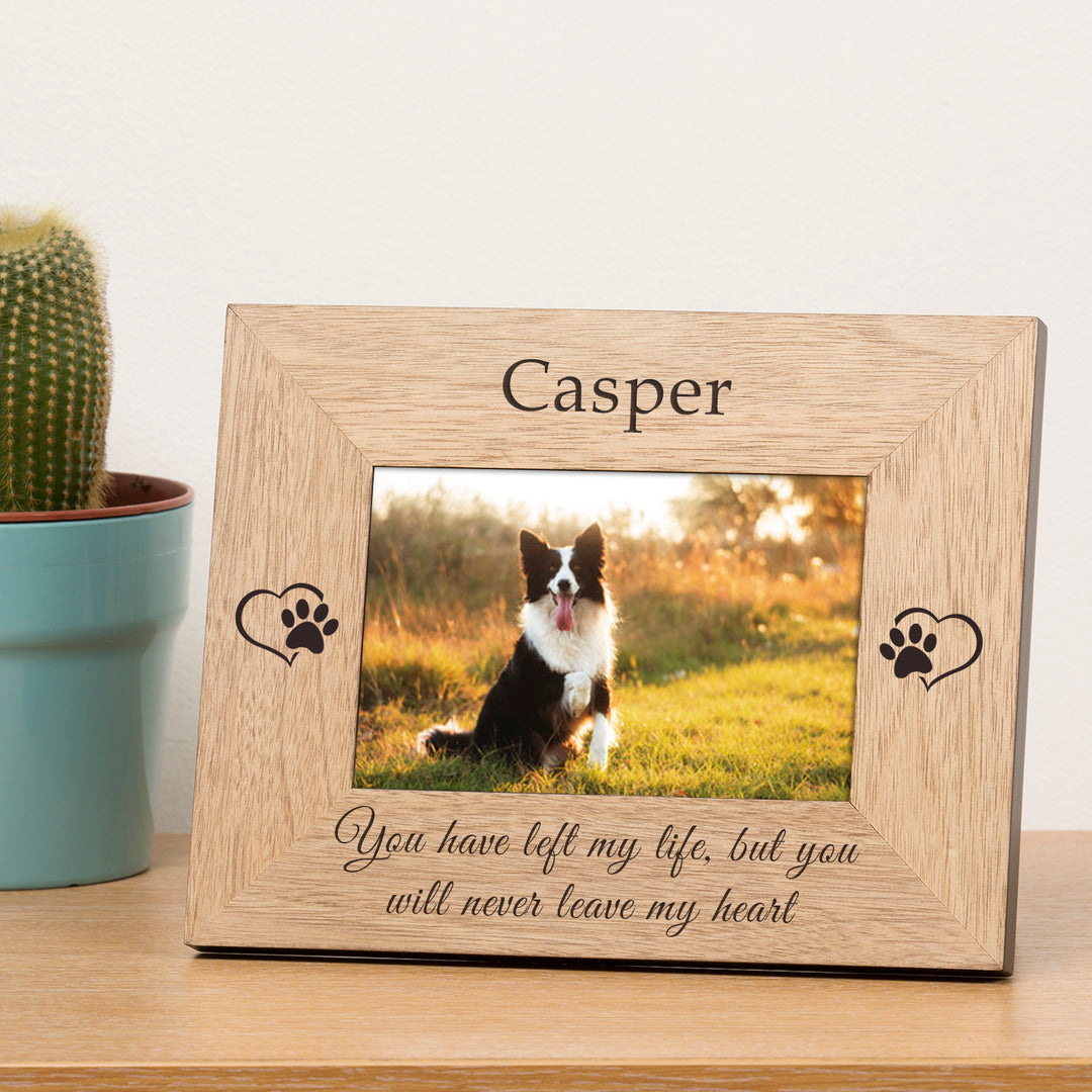 Personalised Never Leave My Heart Pet Memory Photo Frame 6x4