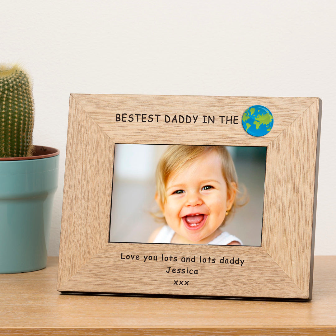 Personalised Bestest Daddy Photo Frame for 7x5 Photo