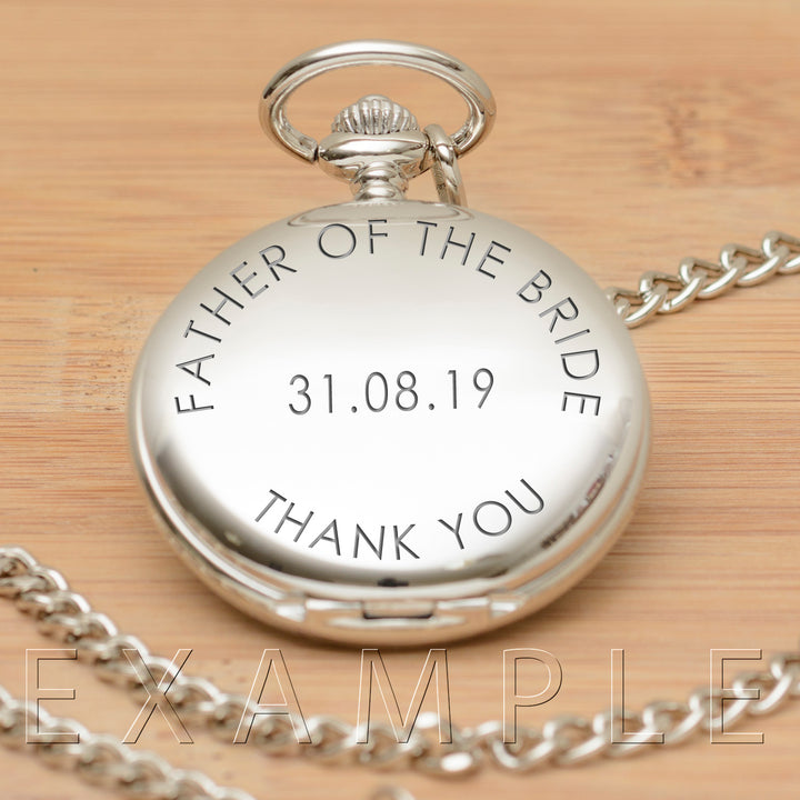 Personalised Silver Finish Pocket Watch with Message