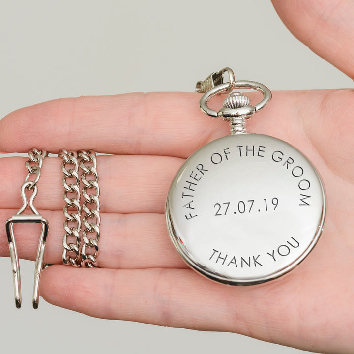 Personalised Silver Finish Pocket Watch with Message