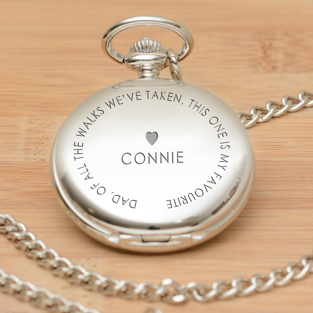 Personalised Dad Of All The Walks Pocket Watch