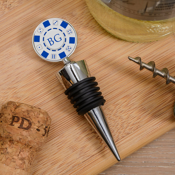 Personalised Poker Chip Bottle Stopper with Initials