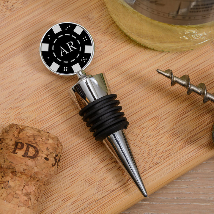 Personalised Poker Chip Bottle Stopper with Initials