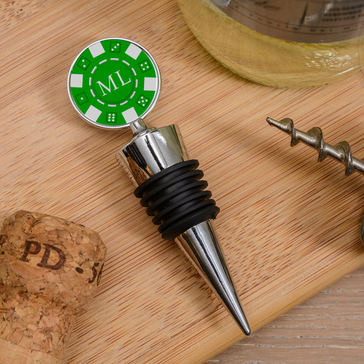 Personalised Poker Chip Bottle Stopper with Initials