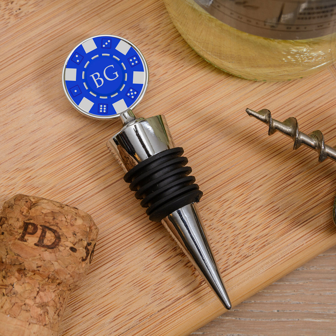 Personalised Poker Chip Bottle Stopper with Initials