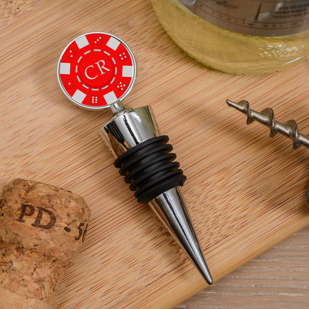 Personalised Poker Chip Bottle Stopper with Initials