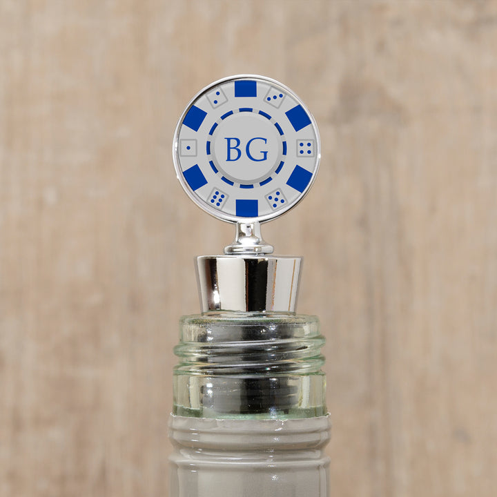 Personalised Poker Chip Bottle Stopper with Initials