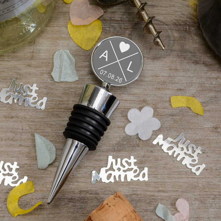 Personalised Initials &amp; Date Bottle Stopper