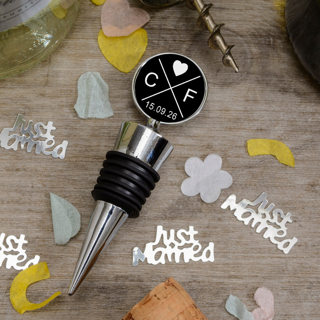Personalised Initials &amp; Date Bottle Stopper