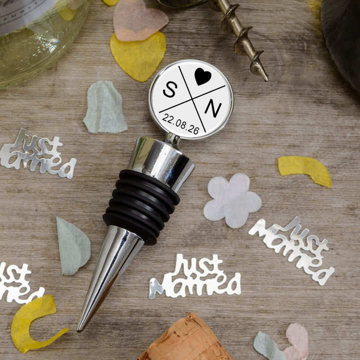 Personalised Initials &amp; Date Bottle Stopper
