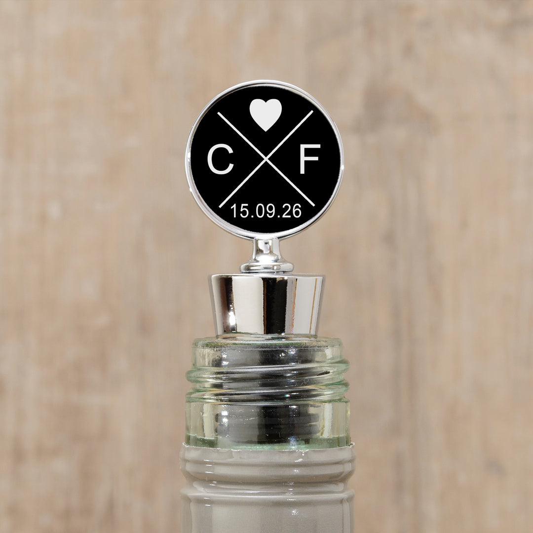 Personalised Initials &amp; Date Bottle Stopper