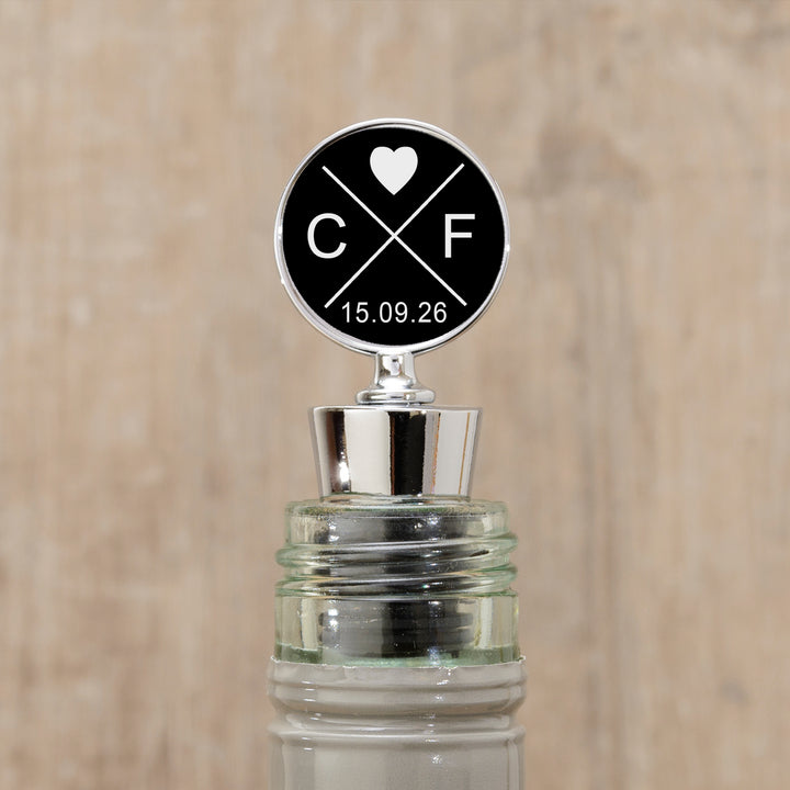 Personalised Initials &amp; Date Bottle Stopper