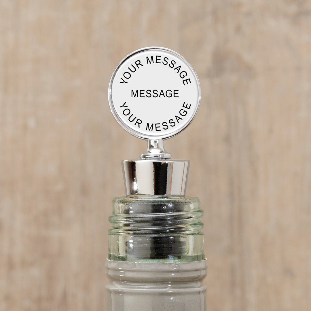 Personalised Silver Finish Bottle Stopper with Message