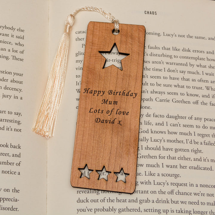 Personalised Cherrywood Bookmark with Tassel