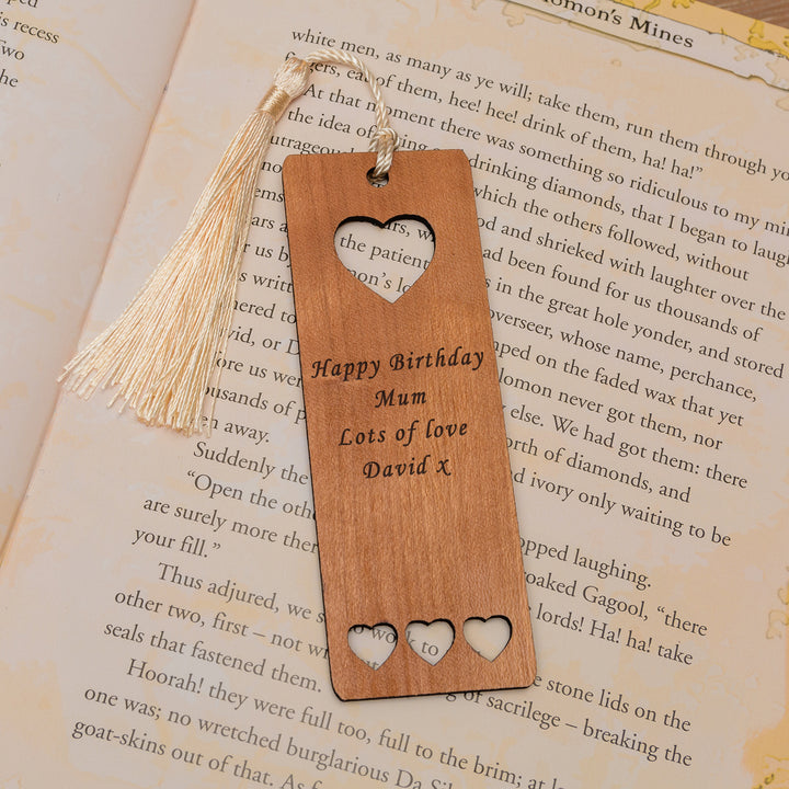 Personalised Cherrywood Bookmark with Tassel