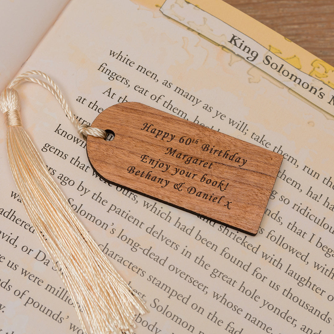 Personalised Cherrywood Bookmark with Tassel