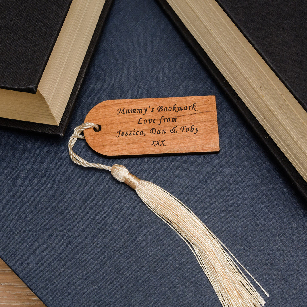 Personalised Cherrywood Bookmark with Tassel