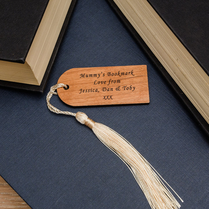 Personalised Cherrywood Bookmark with Tassel