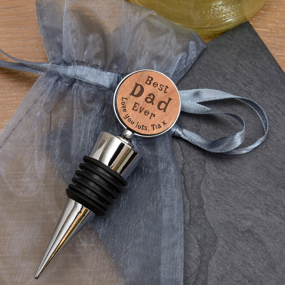 Personalised Best Ever Cherrywood Bottle Stopper