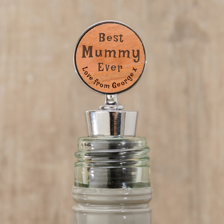 Personalised Best Ever Cherrywood Bottle Stopper
