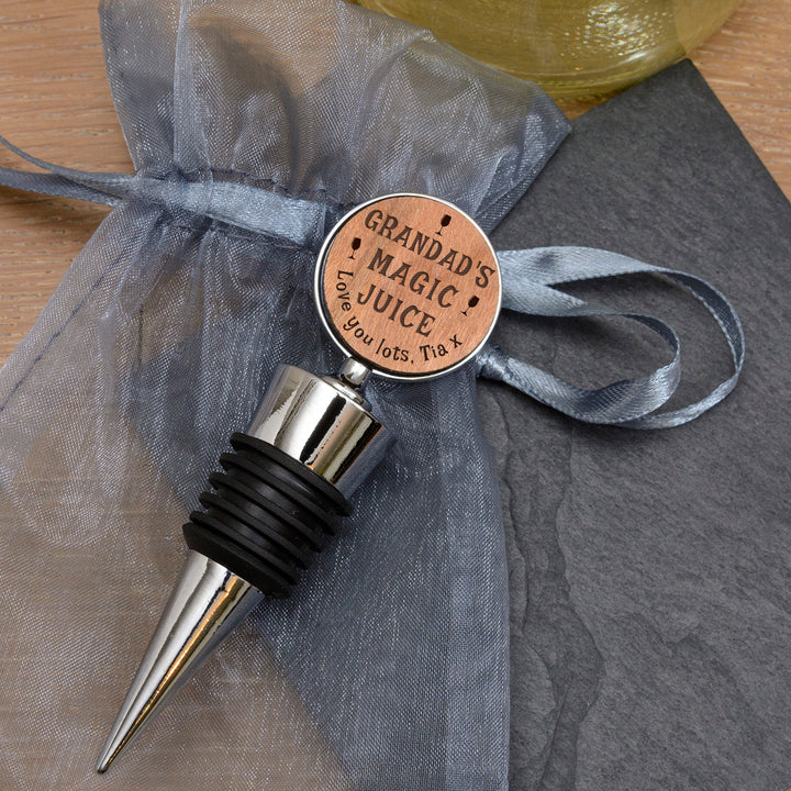 Personalised Magic Juice Cherrywood Bottle Stopper