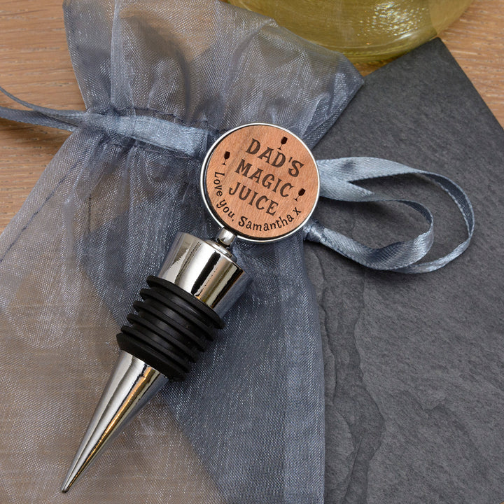 Personalised Magic Juice Cherrywood Bottle Stopper