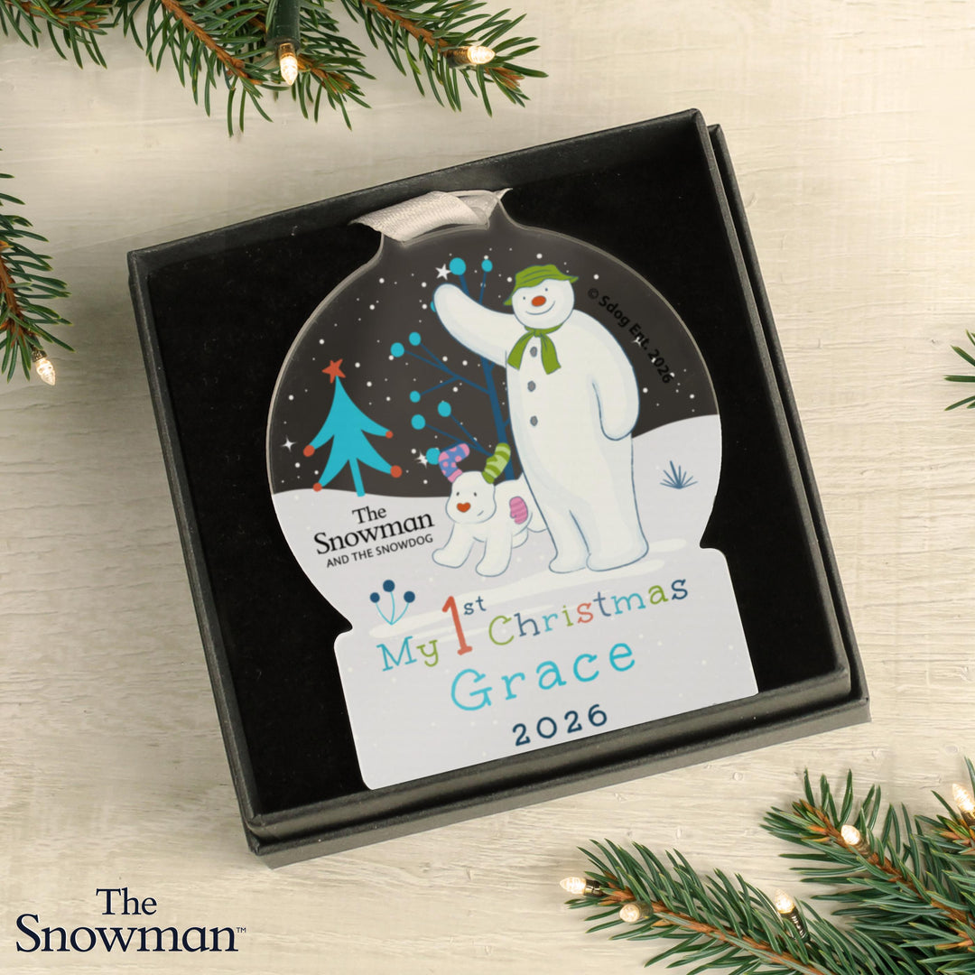 Personalised The Snowman My 1st Christmas Acrylic Decoration