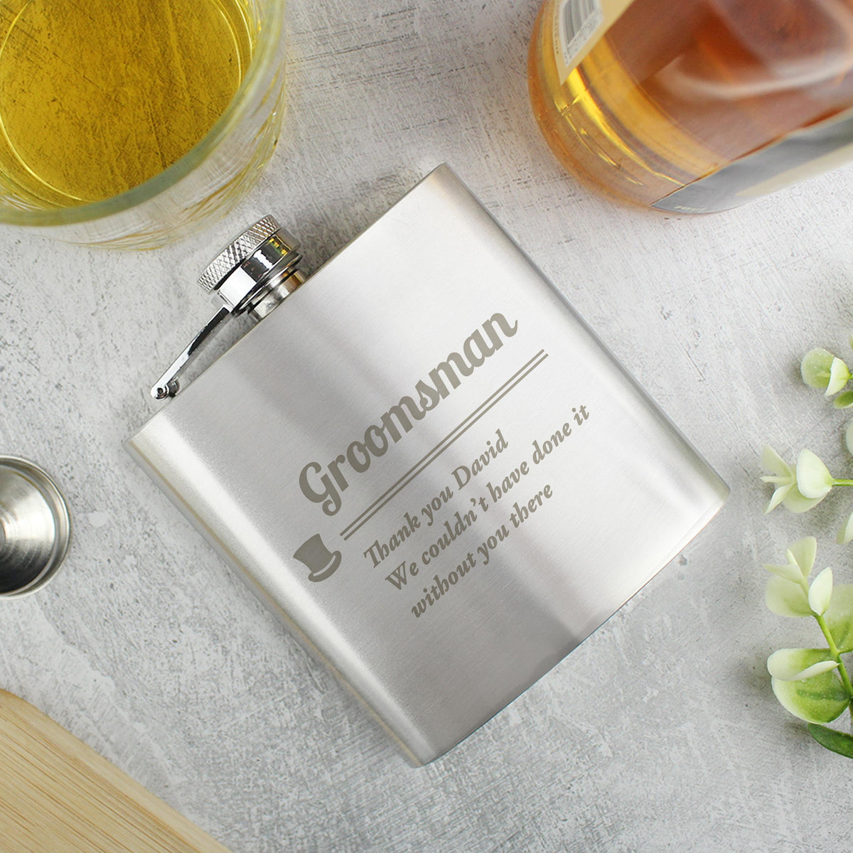 Personalised Groomsman Hip flask, The Personal Shop, personalised gifts
