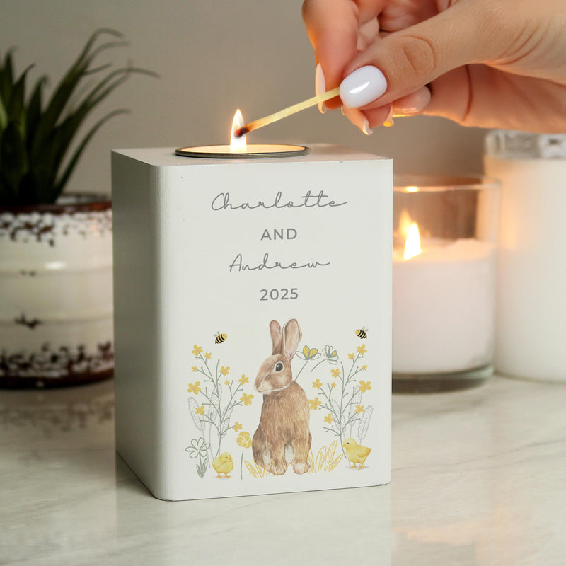 Personalised Spring Bunny Tealight Holder