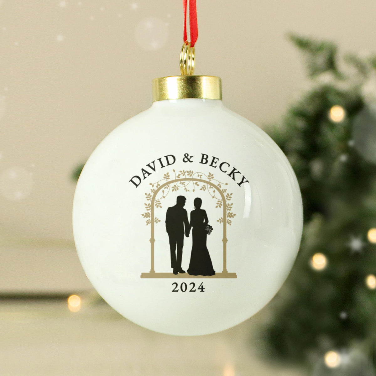 Personalised Mr & Mrs Bauble – alternative view