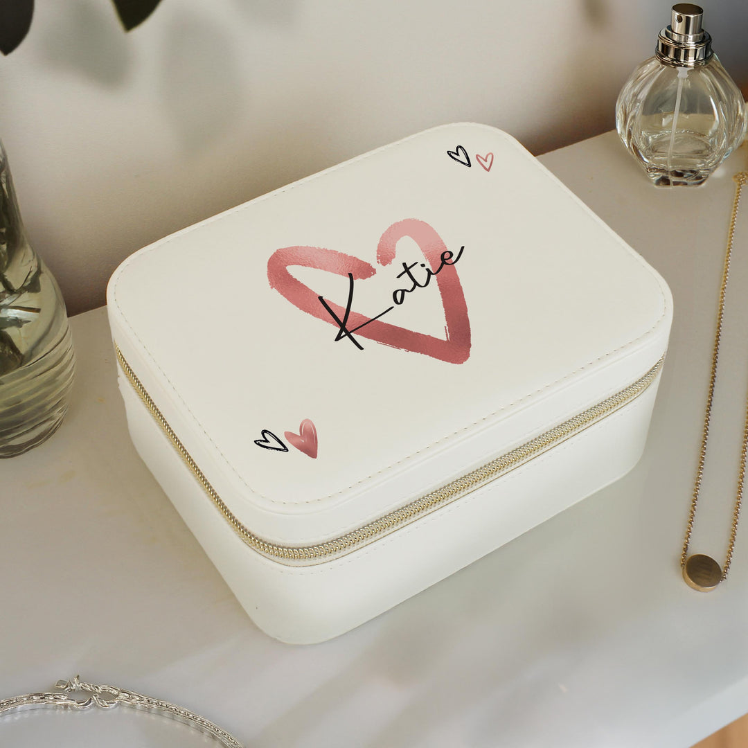 Personalised Heart Travel Jewellery Box – alternative view