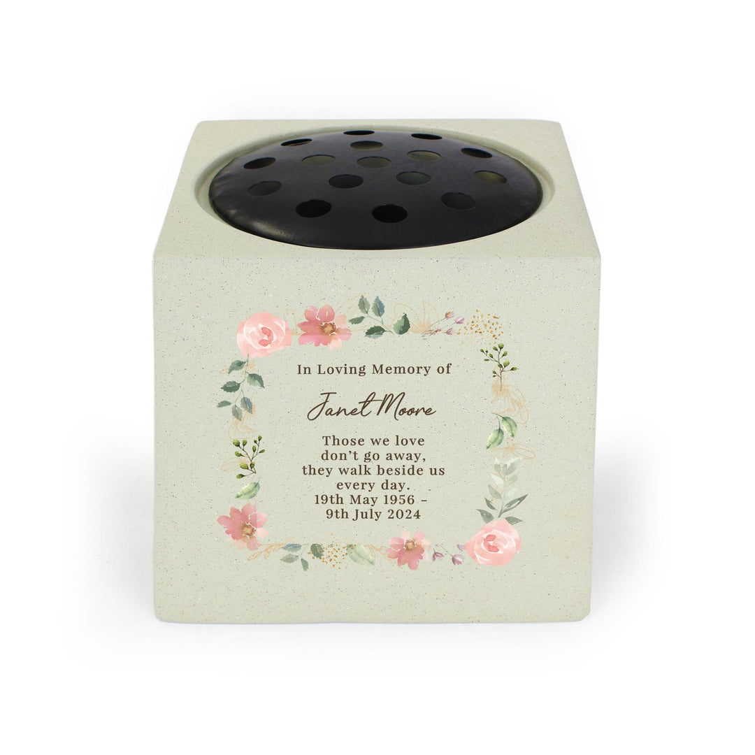 Personalised Floral Memorial Vase, The Personal Shop, personalised gifts