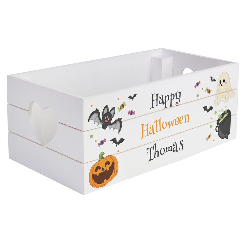 Personalised Halloween Small Wooden Treats Crate