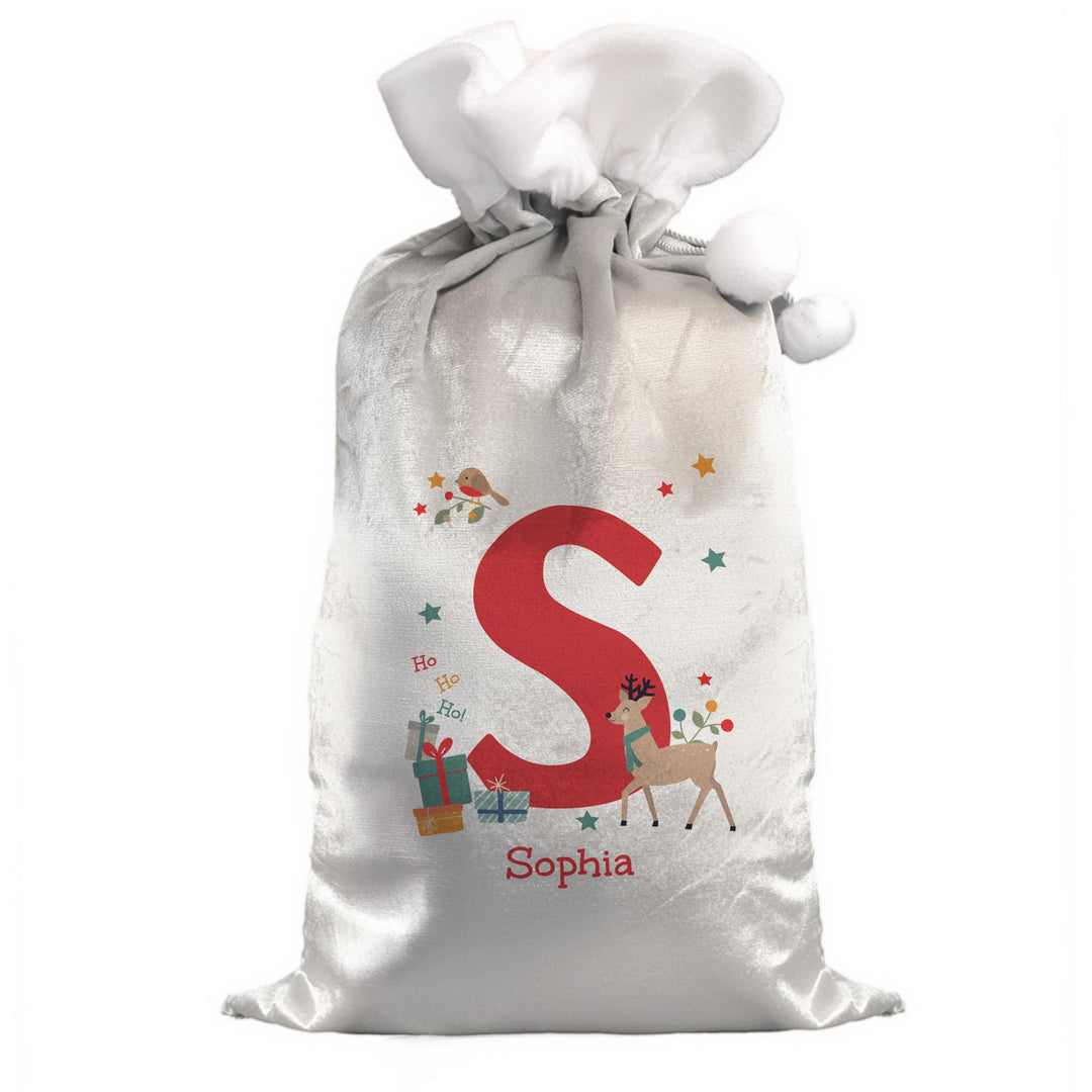 Personalised Initial Reindeer Christmas Sack – alternative view