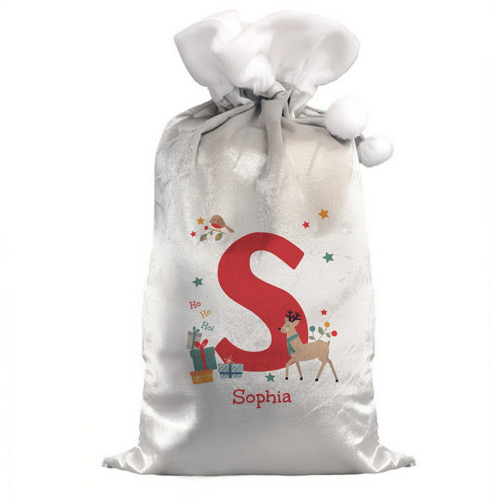 Personalised Initial Reindeer Christmas Sack – alternative view