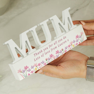 Personalised Floral Wooden Mum Ornament