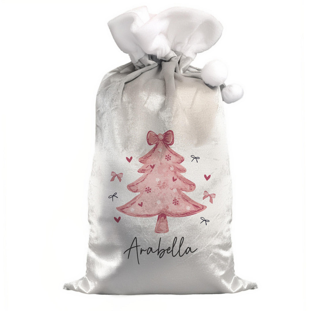 Personalised Pink Christmas Tree Sack – alternative view