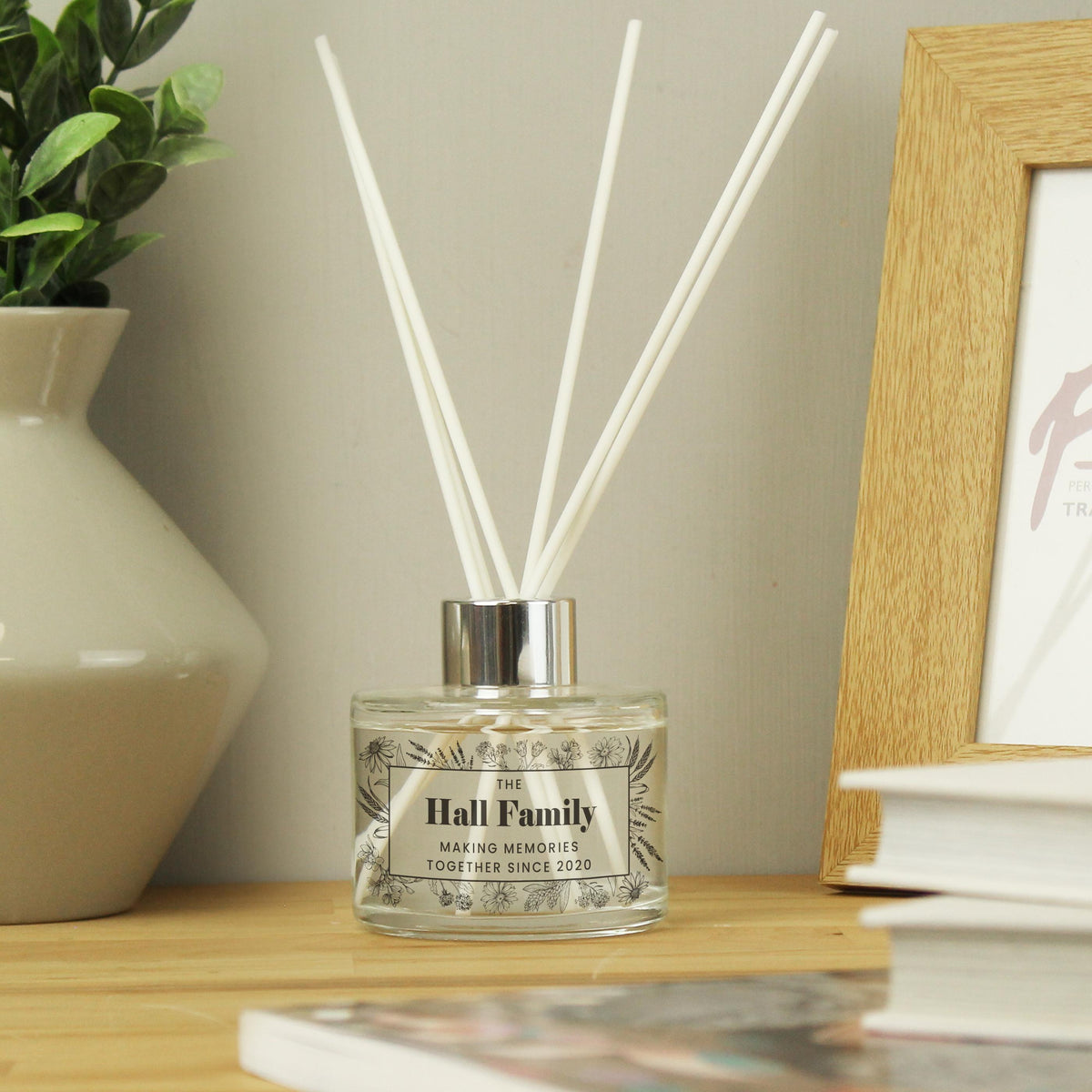 Personalised Black Foliage Reed Diffuser, The Personal Shop, personalised gifts